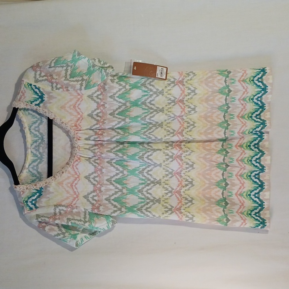 💥NWT, Sonoma Life Style, Sz M pastel gathered scoop neck knit top